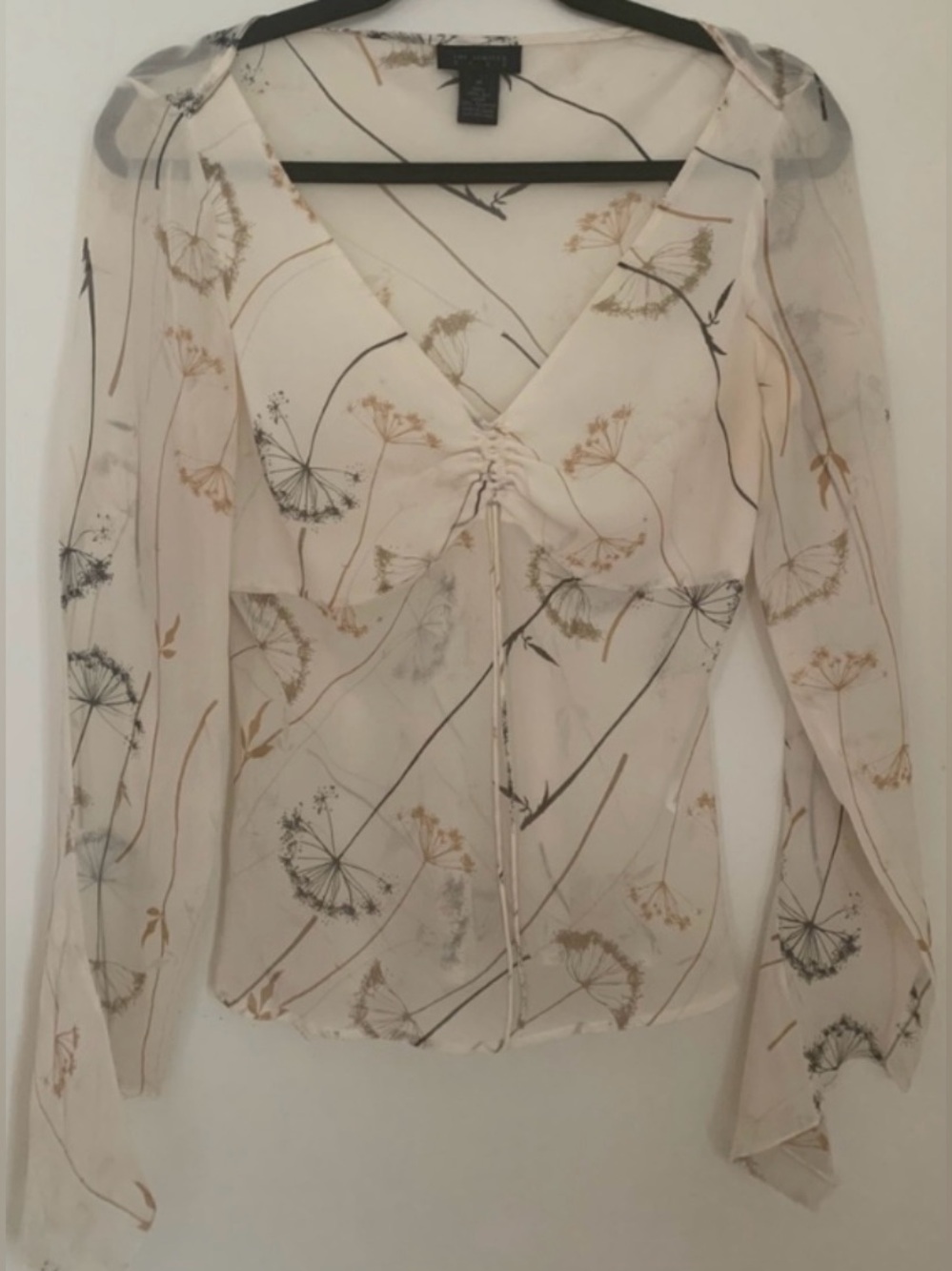 Vintage Limited  Silk Cream Floral Women's Top